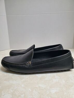 Cole Haan Black Leather Slip-On Driving Loafers